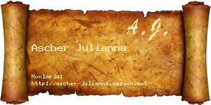 Ascher Julianna névjegykártya